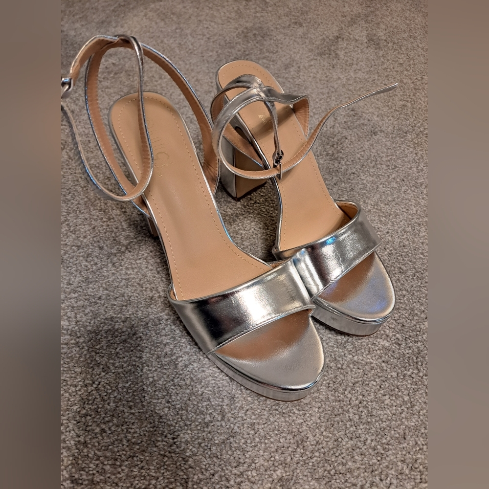 Silver Platform Heels 12